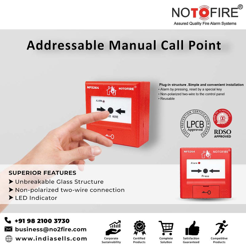 Notofire Addressable Manual Call Point - NF5264 Digital Manual Call Point