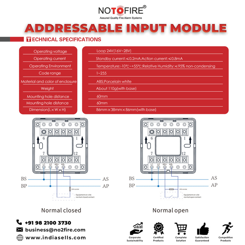 Notofire Addressable Input Module NF5261