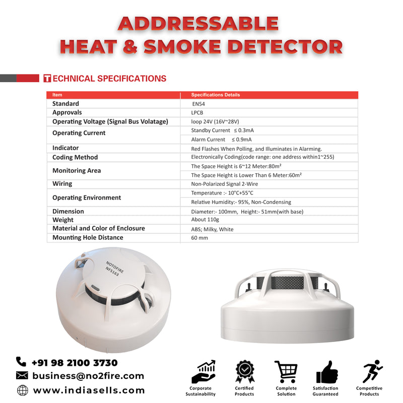 Notofire Addressable Combination Heat and Smoke Detector