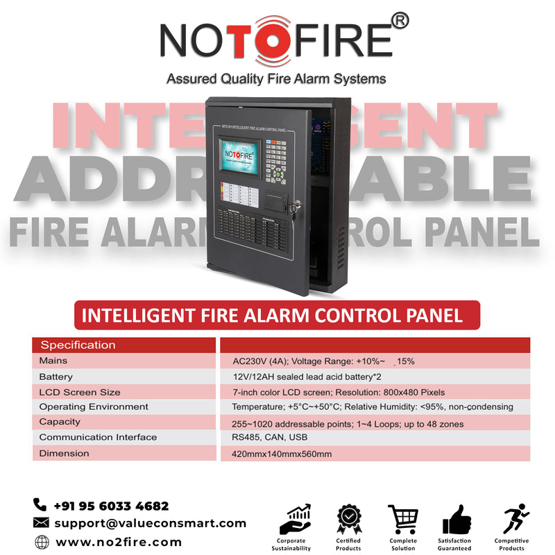 Notofire Intelligent Addressable Fire Alarm Control Panel- NF5109 (with Printer or LCD Display)