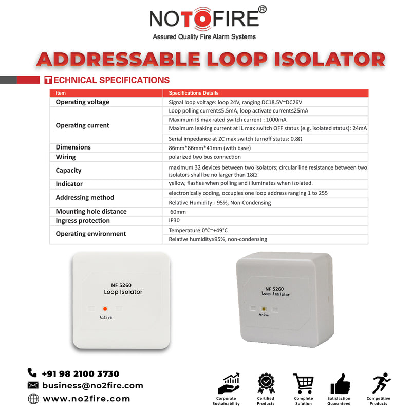 Notofire Addressable Loop Isolator- NF5260