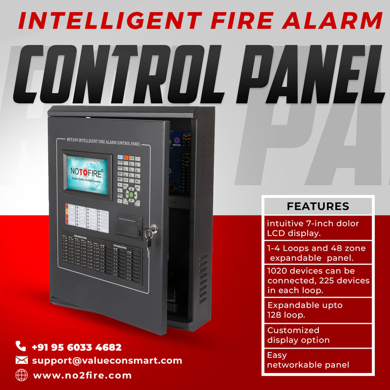 Notofire Intelligent Addressable Fire Alarm Control Panel- NF5109 (with Printer or LCD Display)