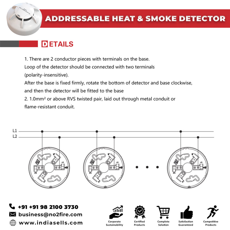 Notofire Addressable Combination Heat and Smoke Detector